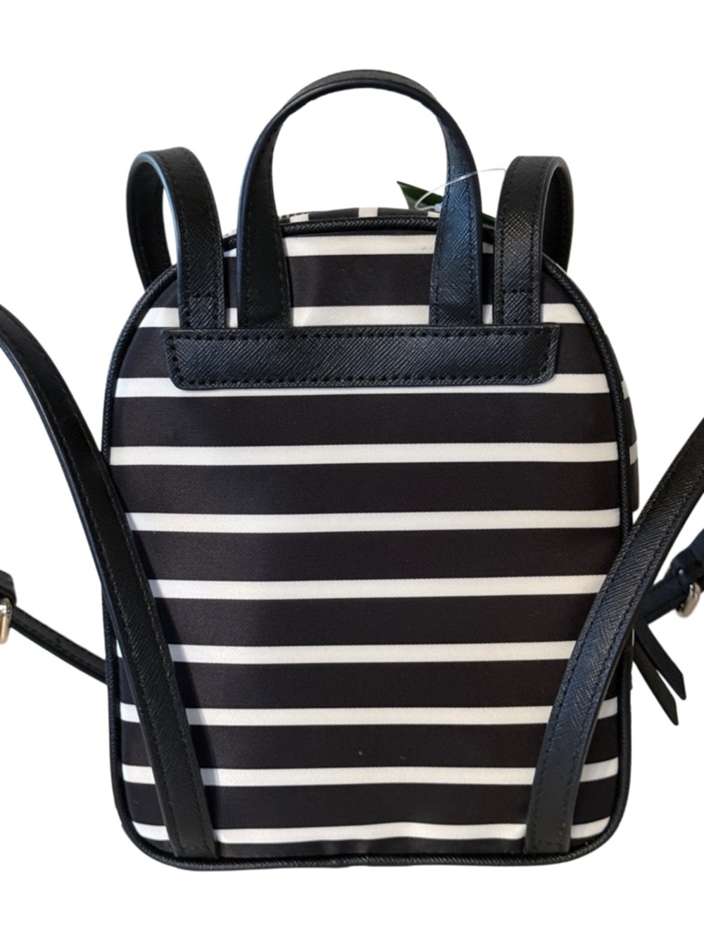 Kate Spade Wilson Road French Stripe Mini Bradley Backpack Black White Nylon Bag - Picture 5 of 17